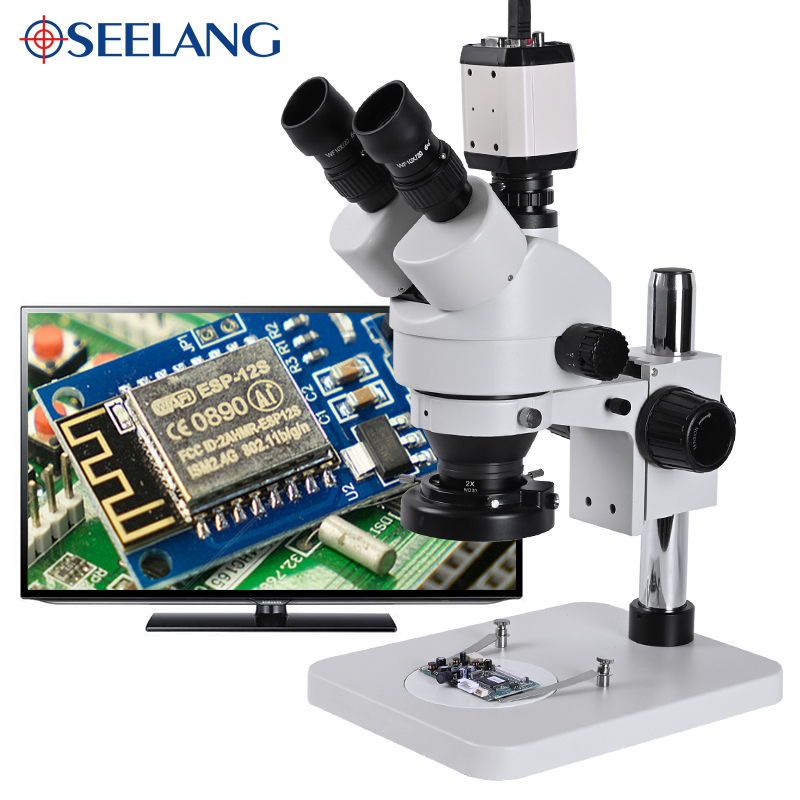 Stereo Trinocular Microscope Pcb - Mikroskop stereo kelas industri 3,5-90X dengan